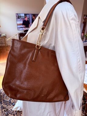 Coach Carmel Leather Shoulder Tote Bag